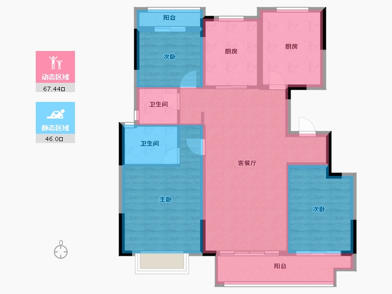 浙江省-宁波市-卿云府-102.01-户型库-动静分区