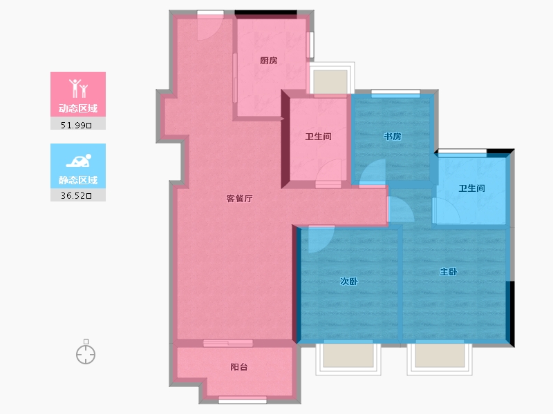 广东省-广州市-中铁·阅江来-78.39-户型库-动静分区