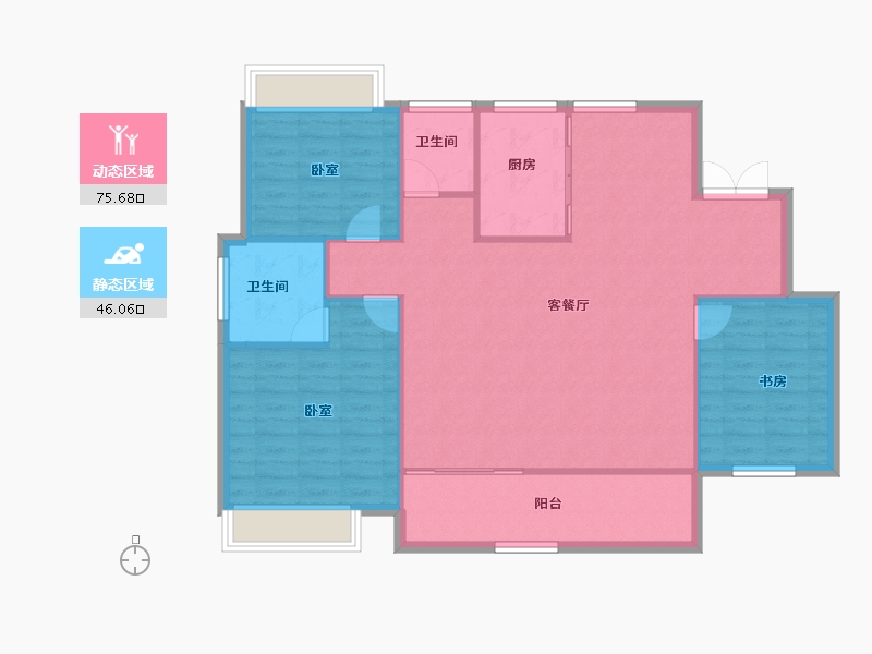 湖南省-长沙市-青竹湖曦园-112.84-户型库-动静分区