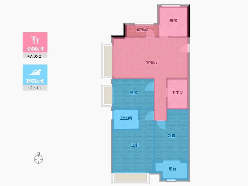 浙江省-嘉兴市-华景川湘溪兰园-80.79-户型库-动静分区