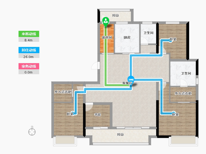 浙江省-绍兴市-中国铁建嵊星湾-135.20-户型库-动静线