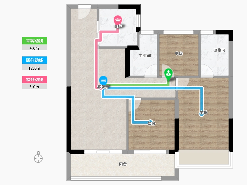 浙江省-绍兴市-金辉象屿观澜云庭-74.00-户型库-动静线