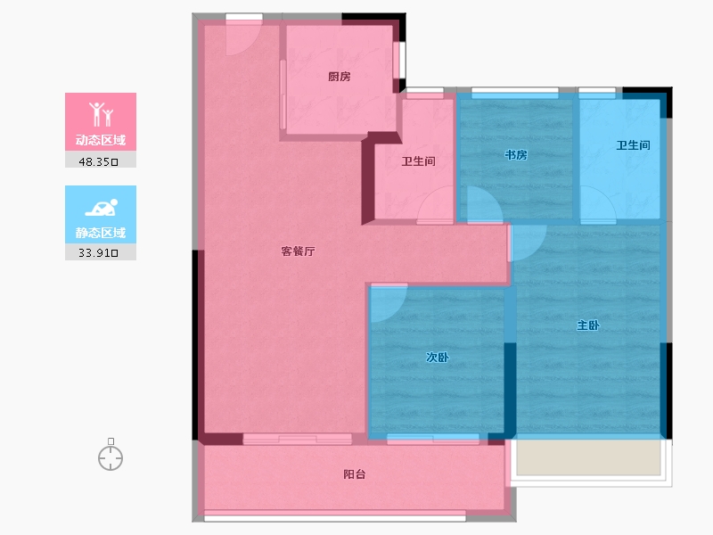 浙江省-绍兴市-金辉象屿观澜云庭-74.00-户型库-动静分区