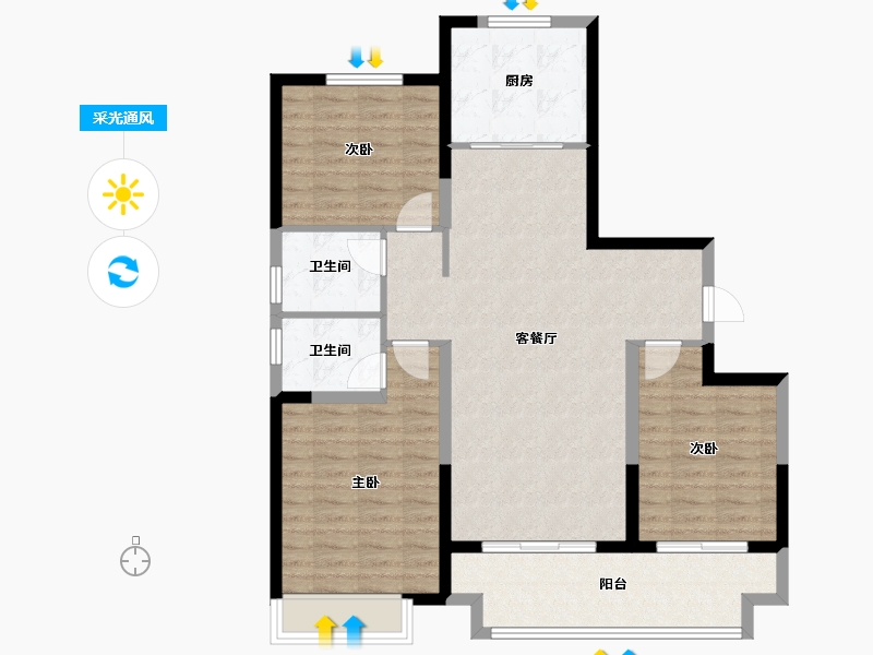 河南省-安阳市-利源·光明壹号-100.01-户型库-采光通风