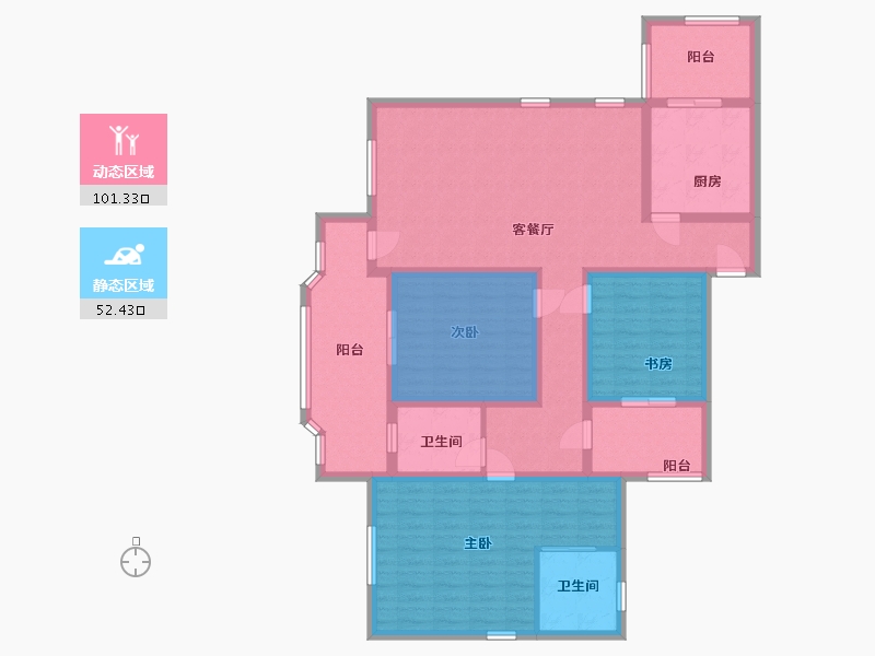 湖南省-怀化市-岳麓欧城-125.00-户型库-动静分区