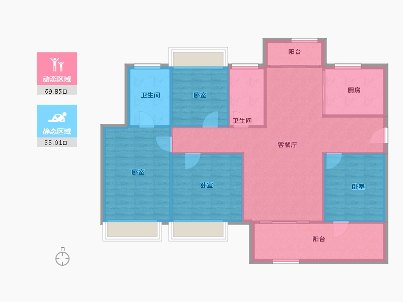 湖北省-襄阳市-华侨城天鹅堡-114.86-户型库-动静分区