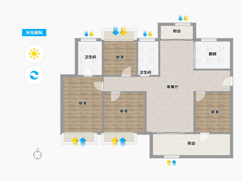 湖北省-襄阳市-华侨城天鹅堡-114.86-户型库-采光通风