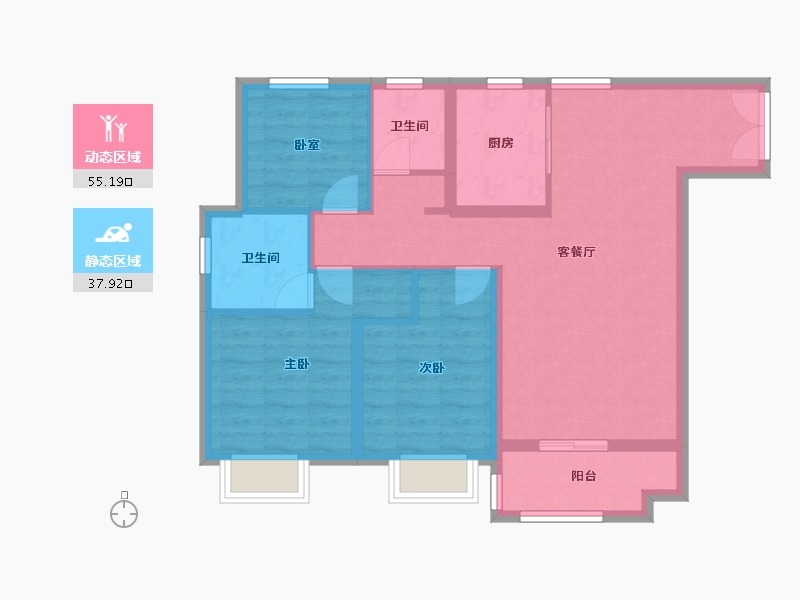 甘肃省-兰州市-兰州万达城-83.05-户型库-动静分区