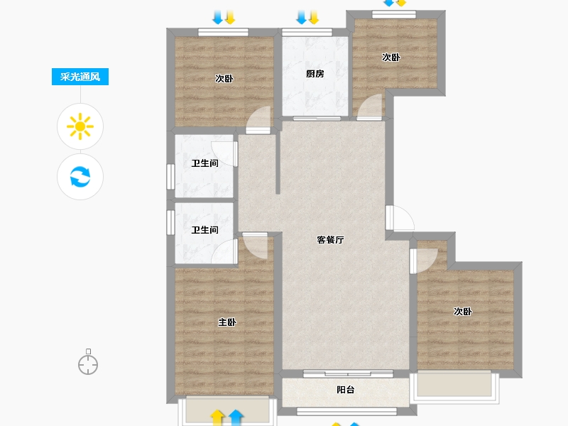 河北省-保定市-云海世家-91.97-户型库-采光通风