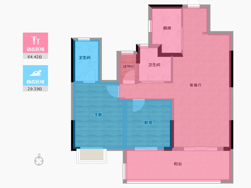 湖南省-长沙市-保利长交锦上-83.99-户型库-动静分区