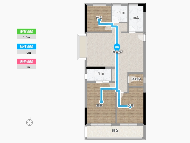 浙江省-宁波市-保利·明玥春汀-90.40-户型库-动静线