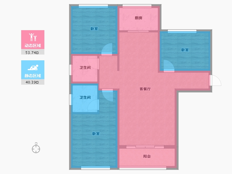 甘肃省-定西市-广银时代城-83.71-户型库-动静分区