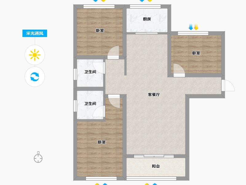 甘肃省-定西市-广银时代城-83.71-户型库-采光通风