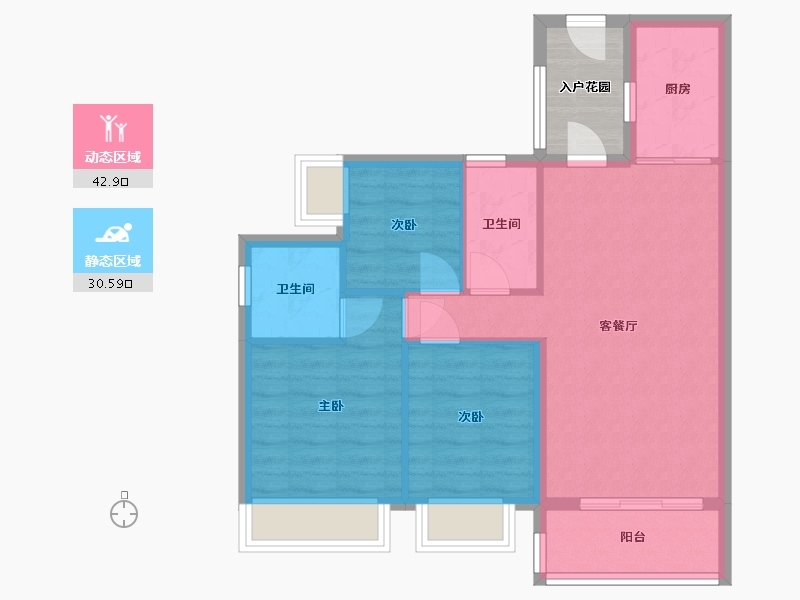 广东省-清远市-御景湾-76.80-户型库-动静分区