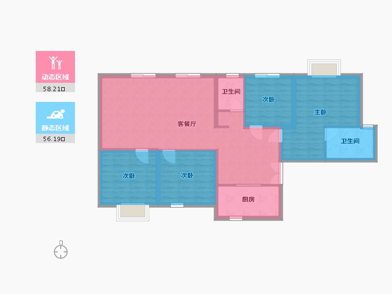 四川省-眉山市-通威城市森林花园-114.42-户型库-动静分区