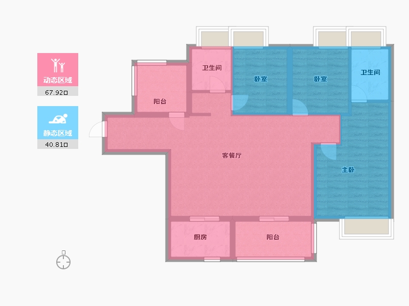 广东省-清远市-阳光城愉景公馆-97.60-户型库-动静分区