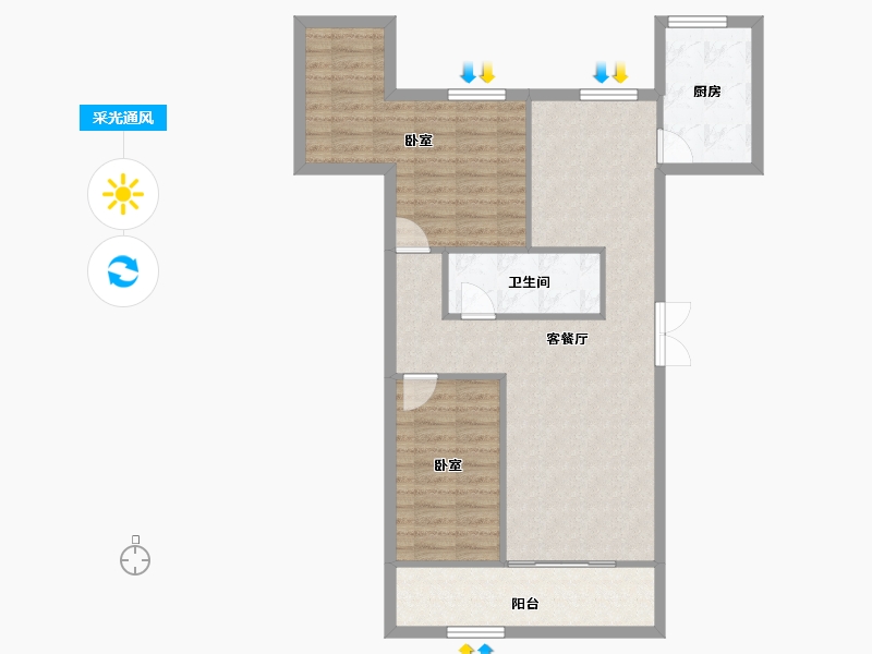 河北省-邢台市-龙门御府-82.74-户型库-采光通风