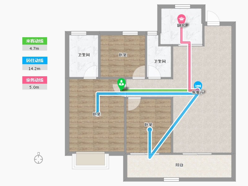 浙江省-温州市-星创晶晖园-86.86-户型库-动静线