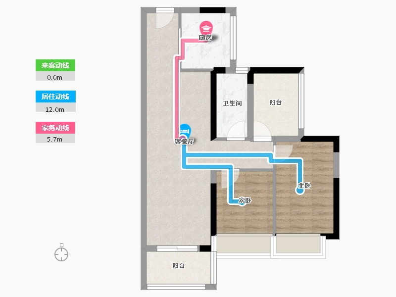 广东省-广州市-铂玥明珠ONE-63.21-户型库-动静线