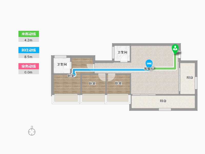 重庆-重庆市-信达九珑郡-72.67-户型库-动静线