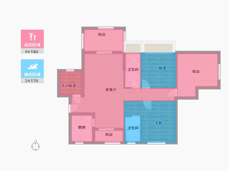 广东省-湛江市-万洲悦华府-78.50-户型库-动静分区