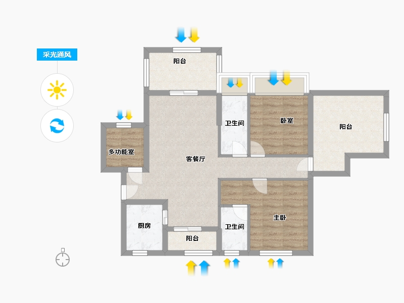 广东省-湛江市-万洲悦华府-78.50-户型库-采光通风