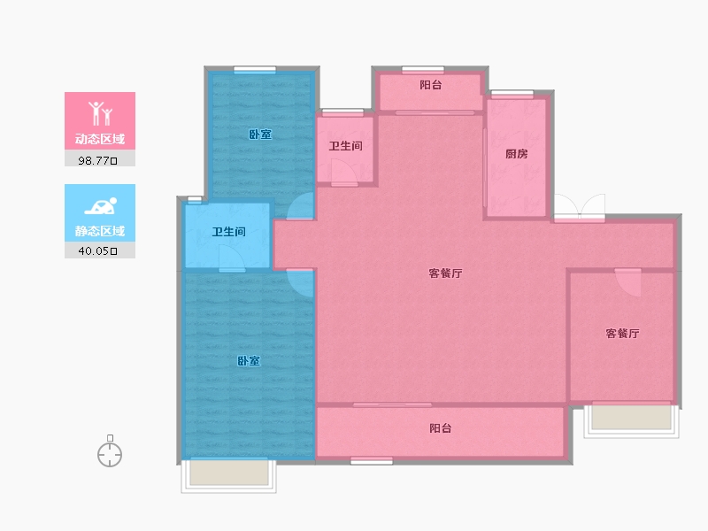 陕西省-西安市-御锦城-128.84-户型库-动静分区