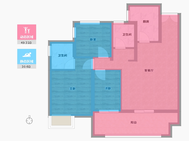 安徽省-合肥市-文一朗书轩-70.51-户型库-动静分区