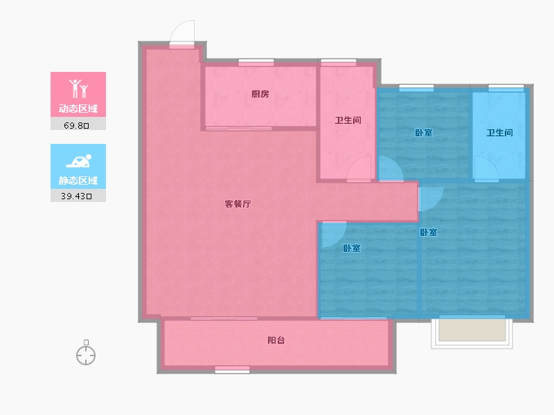 陕西省-西安市-天地源·棠樾坊-100.68-户型库-动静分区