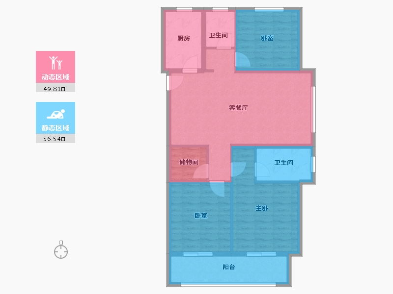 湖北省-武汉市-高科世茂十里星河-95.67-户型库-动静分区