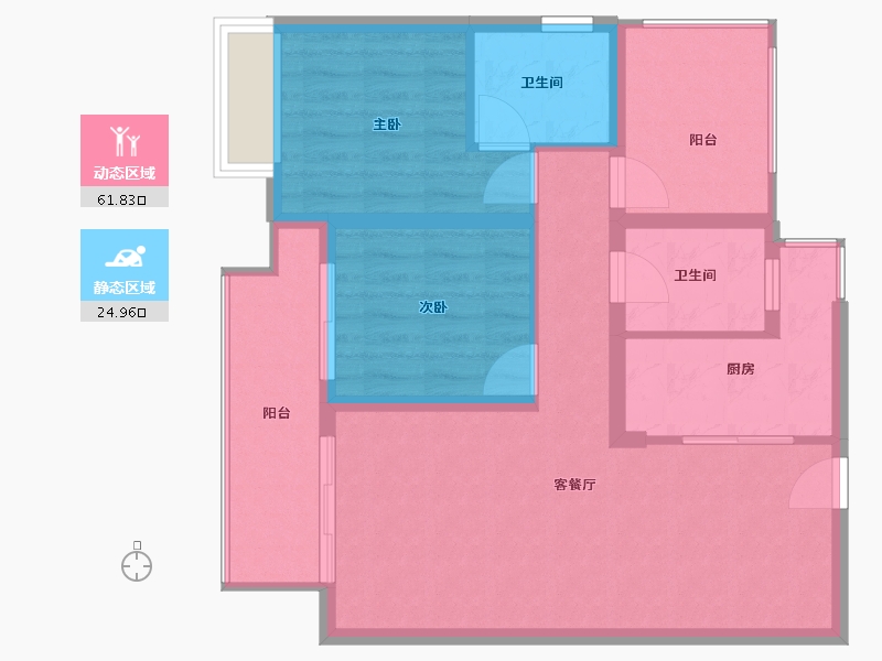 四川省-绵阳市-璟上江澜璟园-78.00-户型库-动静分区