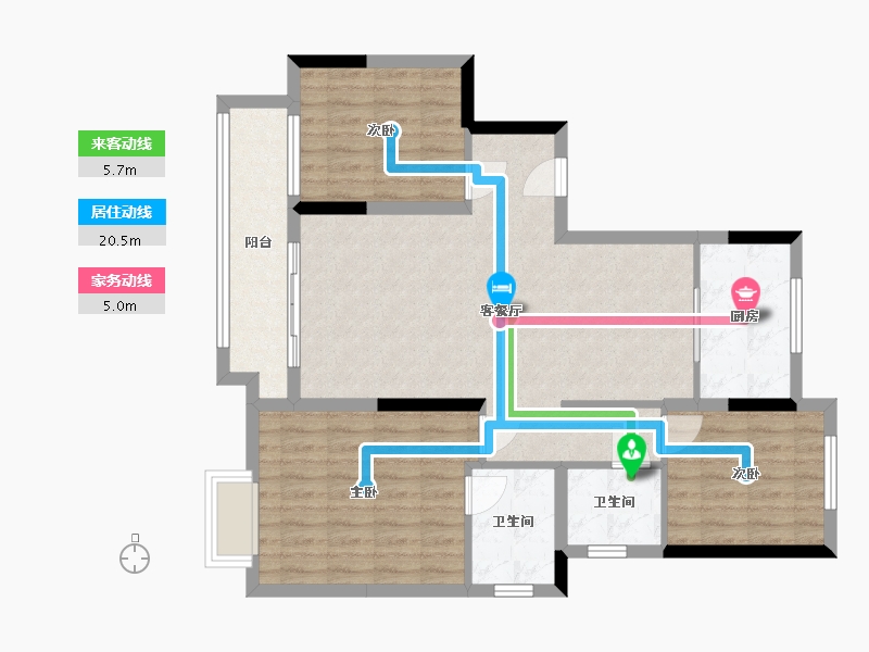 山东省-滨州市-滨州中梁首府小区-99.30-户型库-动静线