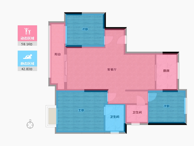 山东省-滨州市-滨州中梁首府小区-99.30-户型库-动静分区