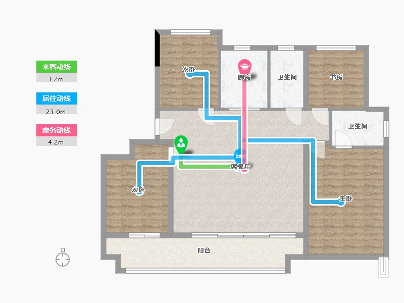 浙江省-湖州市-绿城西溪锦庐-116.67-户型库-动静线