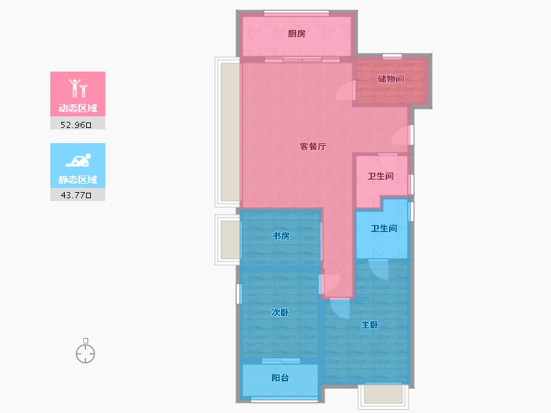 浙江省-嘉兴市-华景川湘溪兰园-87.13-户型库-动静分区