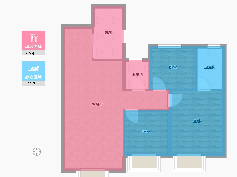 甘肃省-兰州市-兰州万达城-65.67-户型库-动静分区