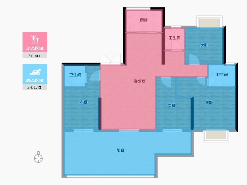 福建省-福州市-中建元亨府-132.00-户型库-动静分区