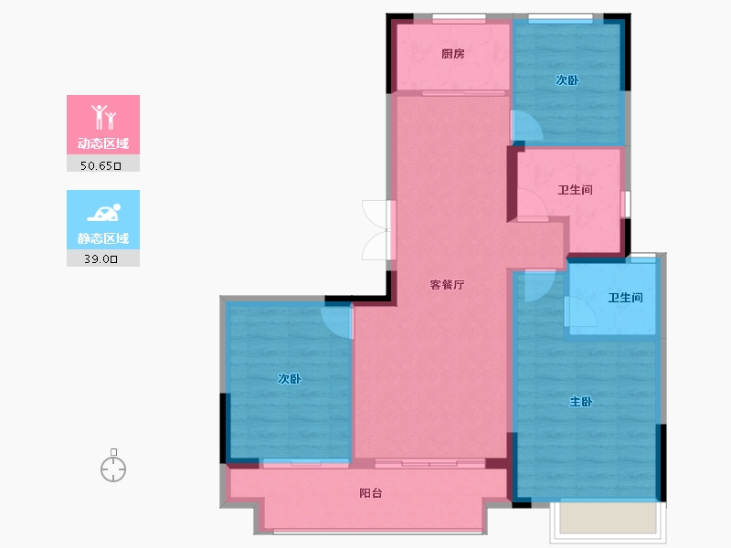 浙江省-绍兴市-天樾东府-81.00-户型库-动静分区