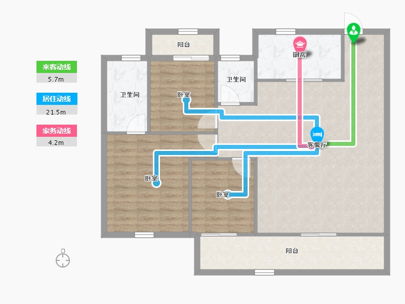 陕西省-西安市-金地·玖峯悦-101.66-户型库-动静线