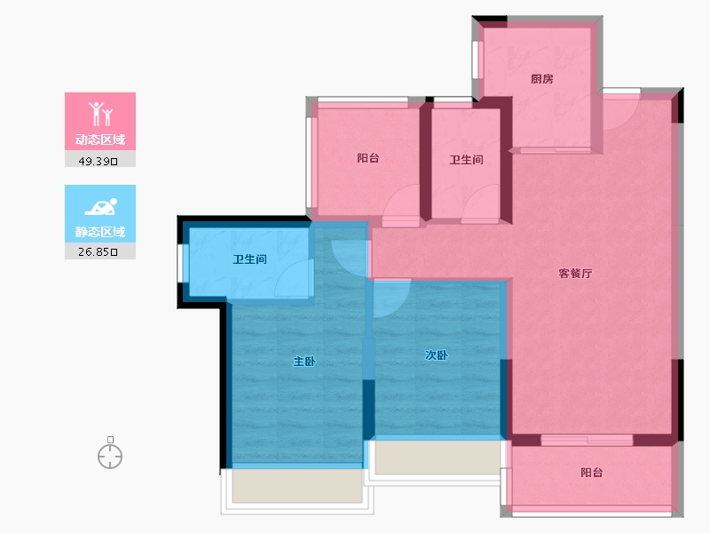 广东省-惠州市-星河冠誉府-67.04-户型库-动静分区