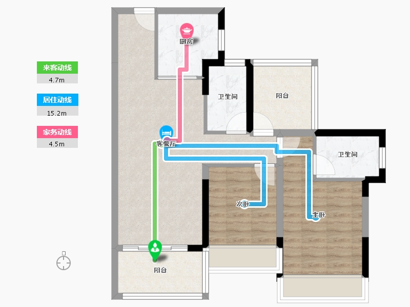 广东省-惠州市-华润置地惠州润溪花园-73.95-户型库-动静线