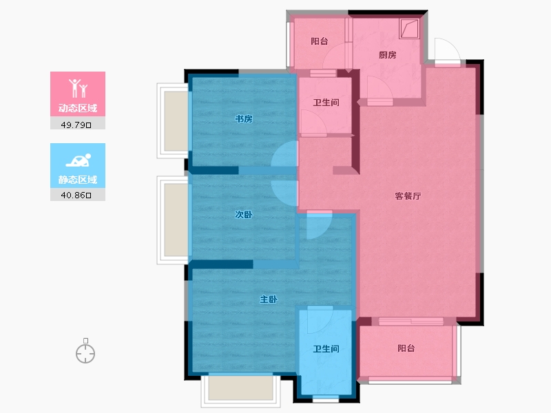 四川省-成都市-城投置地国宾璟园-79.55-户型库-动静分区