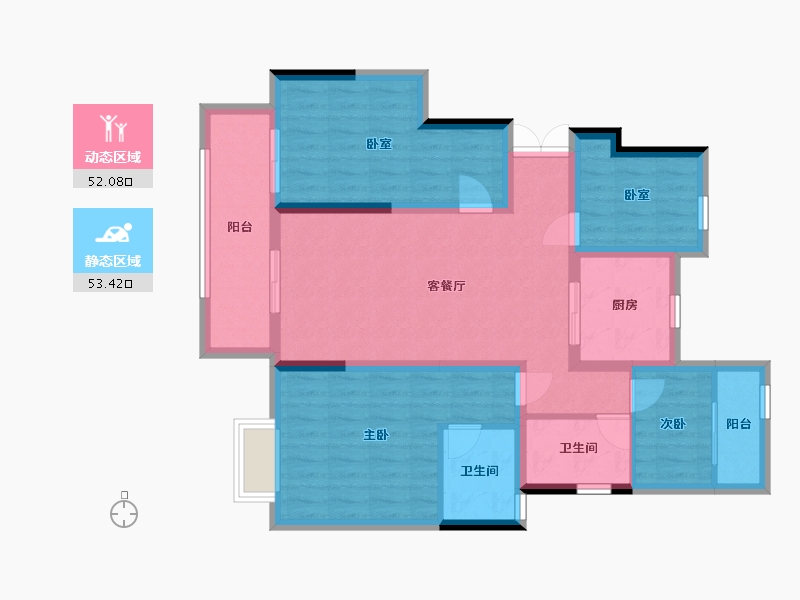 浙江省-宁波市-荣安春和景明-93.00-户型库-动静分区