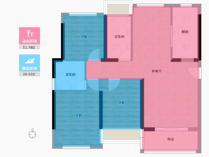 广东省-惠州市-德威花园-78.34-户型库-动静分区