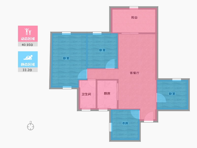 广东省-湛江市-瑞云城市花园-66.65-户型库-动静分区