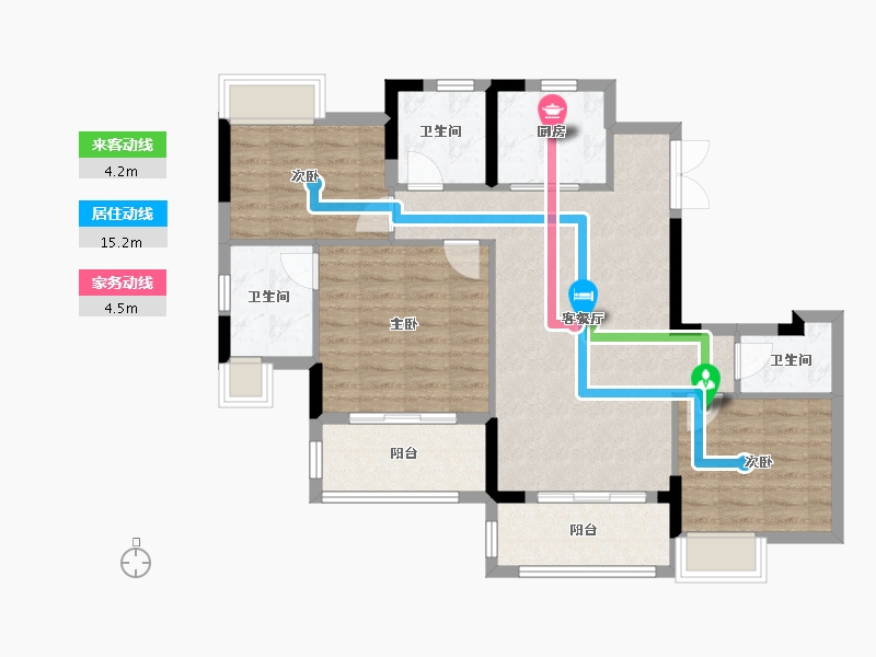 福建省-福州市-榕发江墘云筑-88.81-户型库-动静线