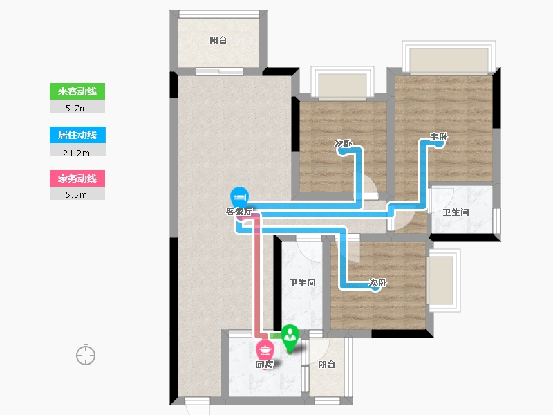 重庆-重庆市-港城铜锣湾-84.18-户型库-动静线