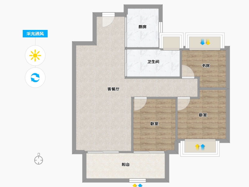 湖北省-武汉市-博大学府城-72.49-户型库-采光通风