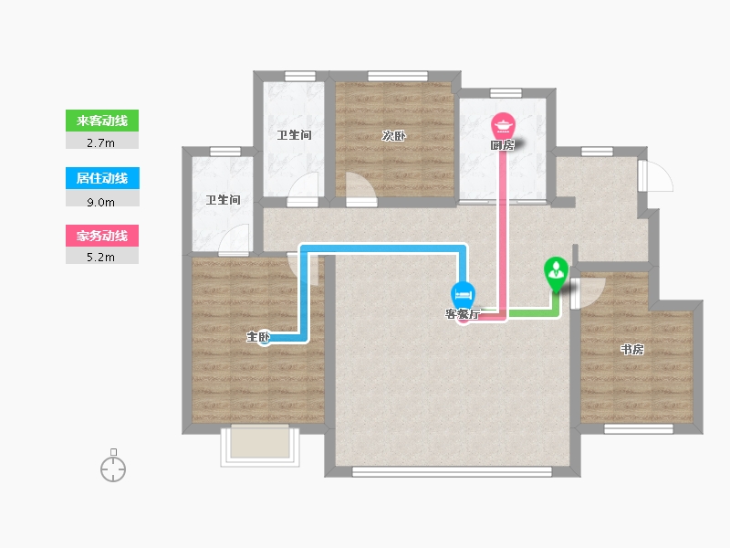 河北省-保定市-融创·北京路1號-94.75-户型库-动静线