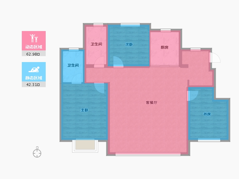 河北省-保定市-融创·北京路1號-94.75-户型库-动静分区